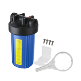 10 Inch Big Blue Water Filter Housing Set, Blue, 1 1/2 Inch Port, Double O - Ring incl Bracket & Spanner - H2O Warehouse